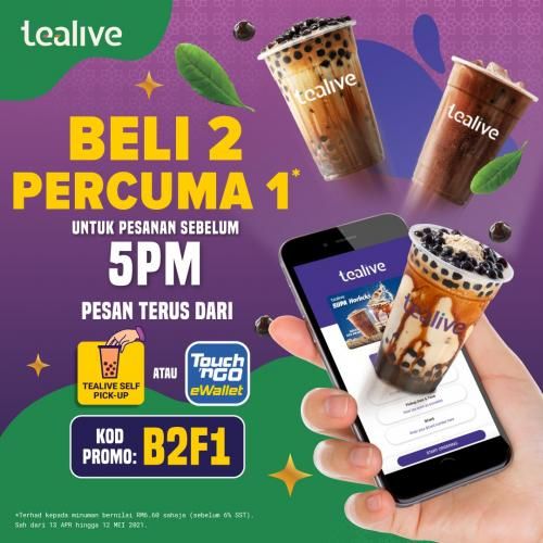 a person holding up a cell phone with two drinks on it and the text beli 2 percuma 1 5pm pesan selemum