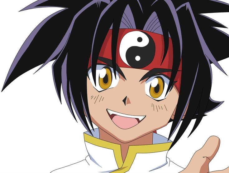 an anime character with black hair giving the peace sign