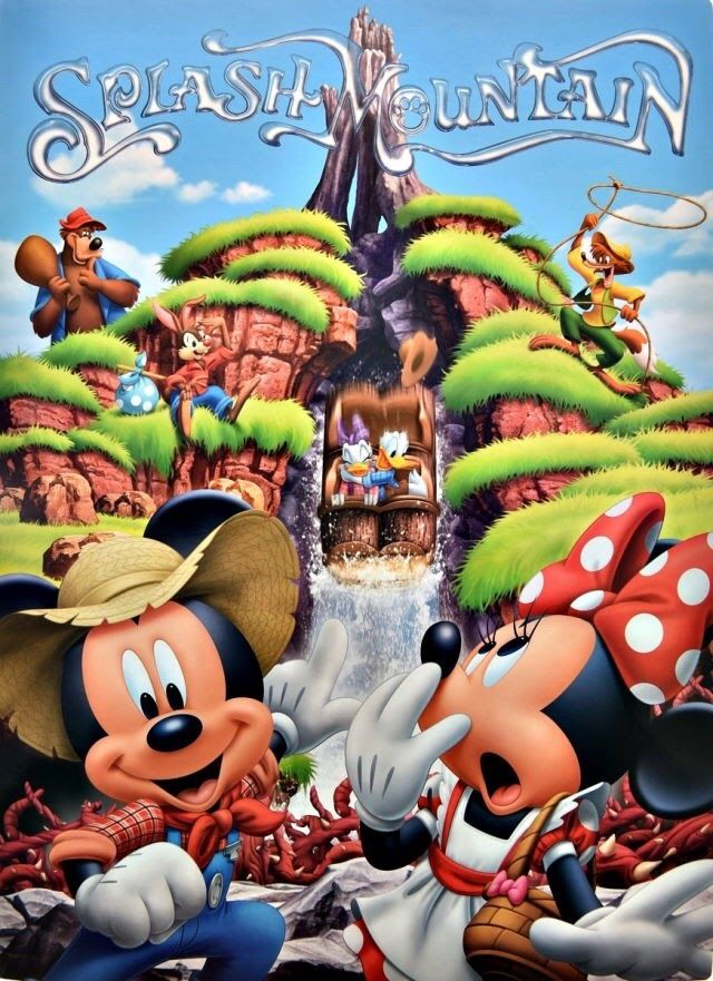 the poster for mickey and minnie's splash mountain