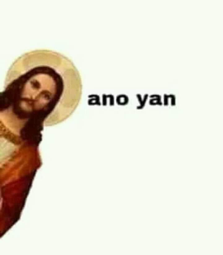 an image of jesus holding the cross with words above it that says, and yan