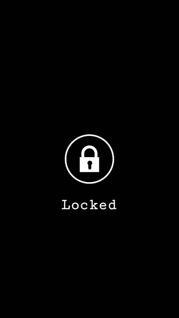 a black background with the words locked and a padlock on it's side