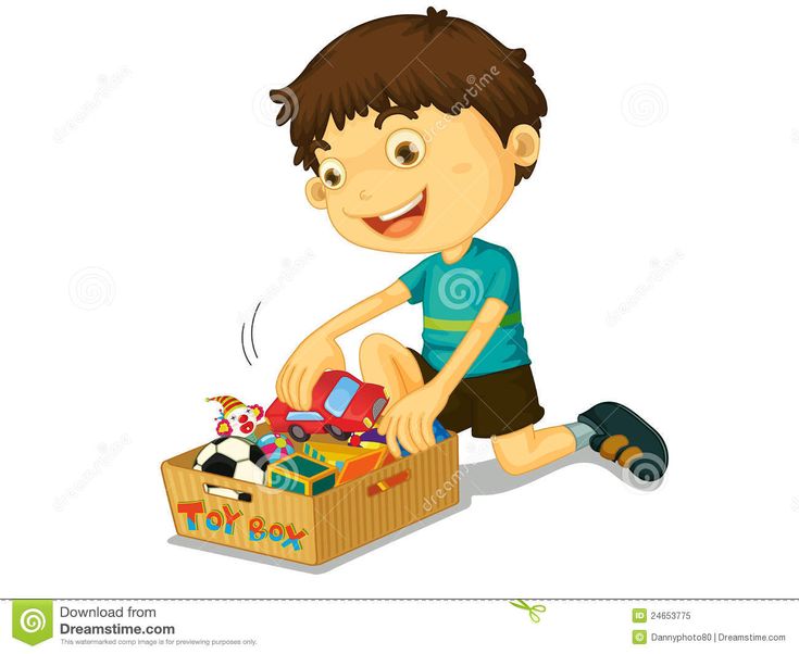 a boy playing with his toys on a white background stock photo - image 347984