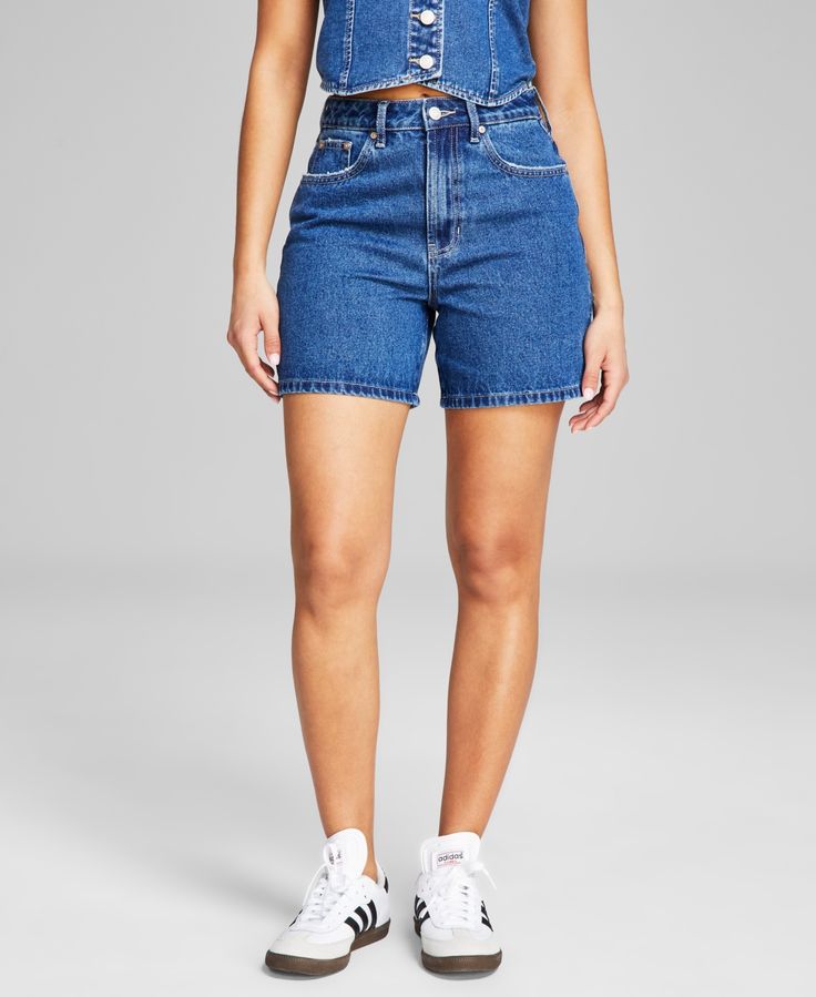 in stock Long Denim Shorts, Mom Jean Shorts, Dad Shorts, Hips Dips, Mid Length Shorts, High Rise Denim Shorts, Light Blue Jeans, Mom Shorts, Denim Shorts Women