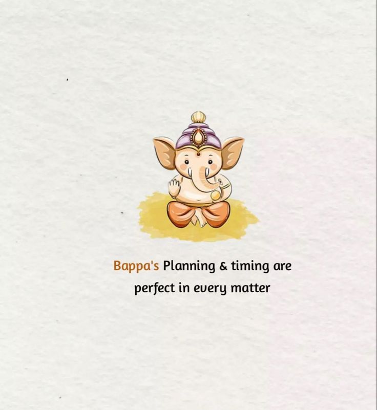 an elephant with a hat on its head sitting in front of a white background that says bopppa's planning & time are perfect in every matter