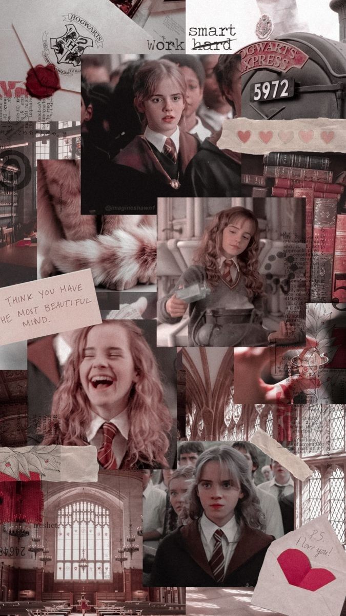 the collage shows many different scenes in harry potter's house and her name