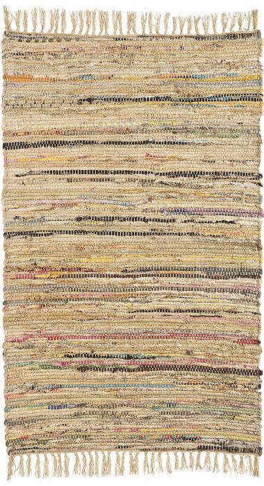 a multicolored rug with fringes on the top and bottom, in various colors