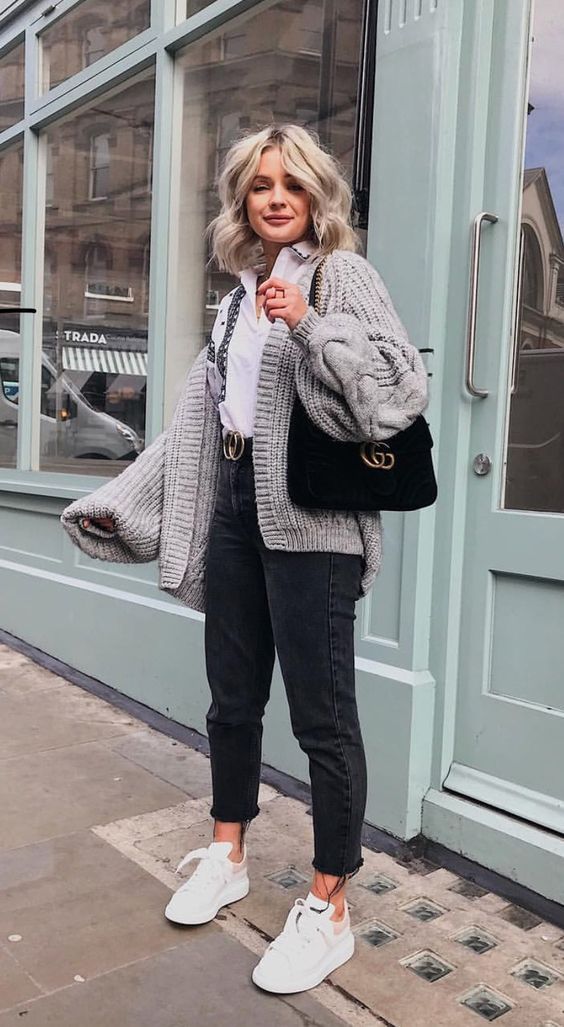 Outfits Primavera, Long Sweaters For Women, Tall Fashion, Inspired Outfits, Casual Winter Outfits, Work Outfits Women, 가을 패션, Gucci Bags, Fashion Mode