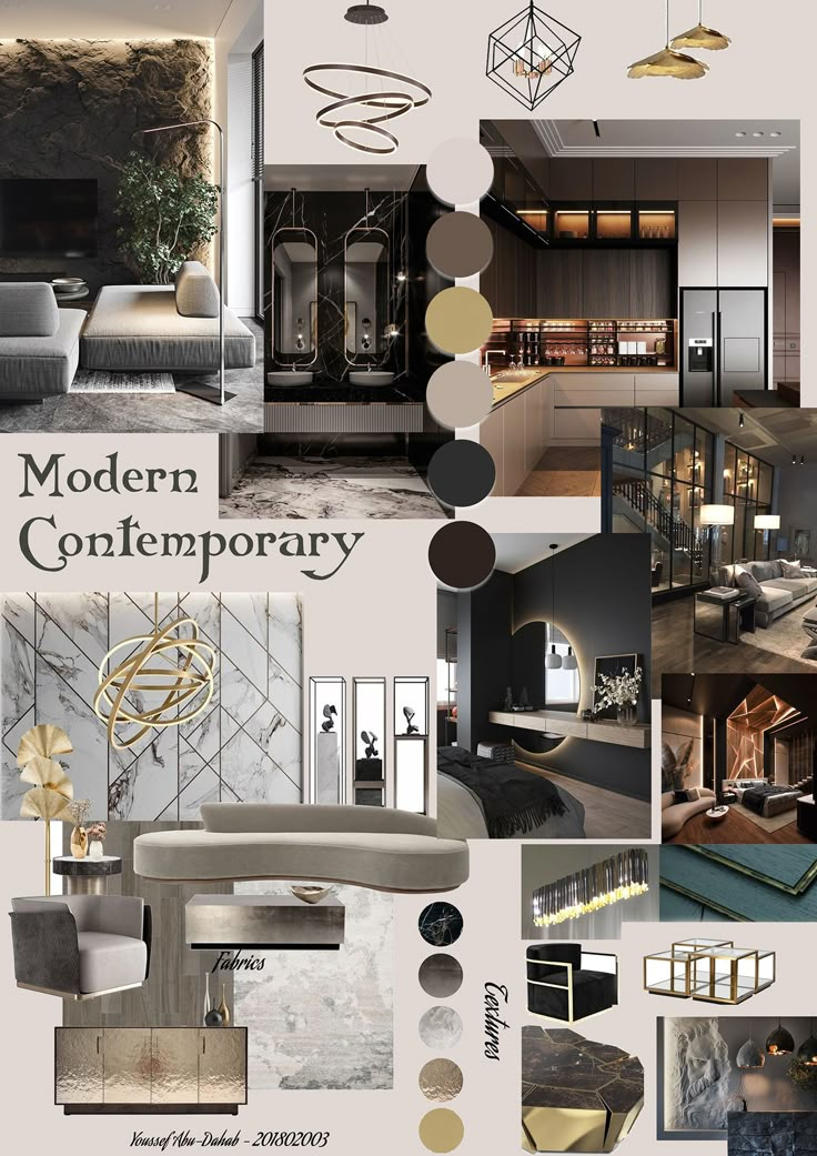 an image of modern contemporary interior design collage