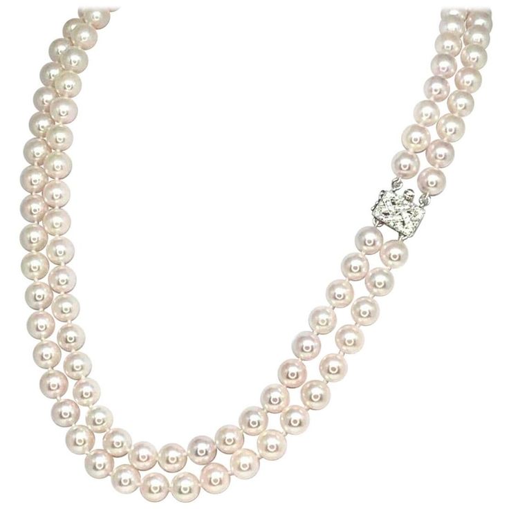 Fine Quality Akoya Pearl Diamond Necklace 8 mm 14k Gold 2-Strand Certified $9,750 010928 This is a Unique Custom Made Glamorous Piece of Jewelry! Nothing says, "I Love you” more than Diamonds and Pearls! This Akoya pearl necklace has been Certified, Inspected, and Appraised by Gemological Appraisal Laboratory Gemological Appraisal Laboratory of America is a proud member of: - GIA Alumni Association - National Association of Jewelry Appraisers - International Consortium Gem-Testing Laboratories - Gemological Association of Great Britain TRUSTED SELLER SINCE 2002 PLEASE SEE OUR HUNDREDS OF POSITIVE FEEDBACKS FROM OUR CLIENTS ALL CERTIFICATIONS ARE DONE ACCORDING TO GIA STANDARDS PLEASE SEE ATTACHED CERTIFICATE AND APPRAISAL FOR DETAILS FREE PRIORITY SHIPPING DETAILS Stone: Fine Quality Japan Luxury Faceted Round Bead Pearl Necklace, Pearl Diamond Necklace, Akoya Pearl Necklace, Diamonds And Pearls, Pearl And Diamond Necklace, Alumni Association, Double Strand Necklace, Akoya Pearls, Pearl Diamond