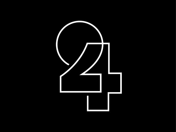 the number two is shown in black and white