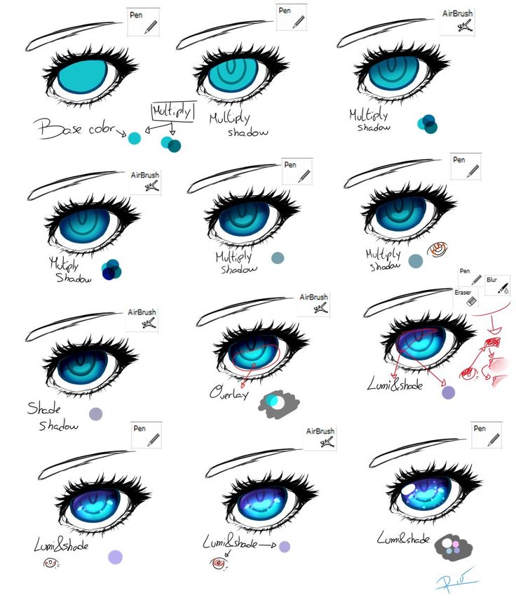 an eye chart showing the different types of blue eyes