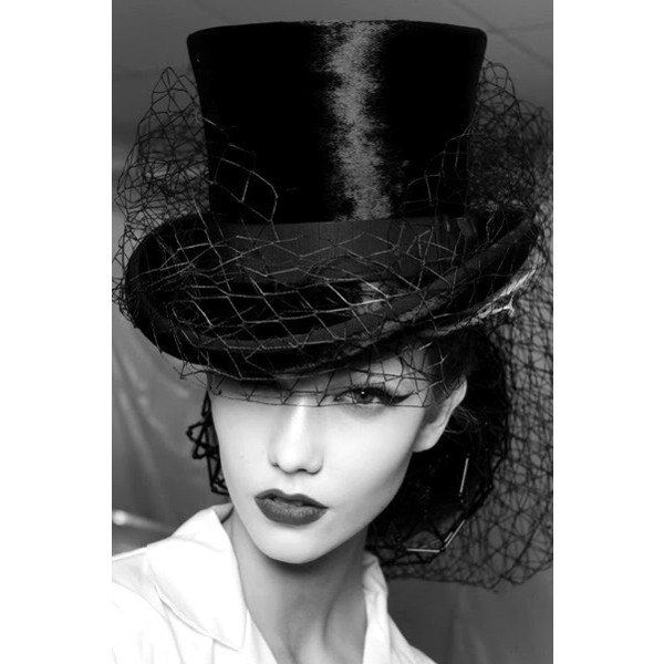 Top hat and veil Ellen Von Unwerth, Style Steampunk, Fancy Hats, Love Hat, Wearing A Hat, Derby Hats, Beautiful Hats, Black Hat, Steampunk Fashion