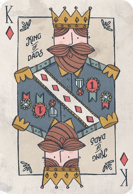 the king of dad's card has two crowns on it