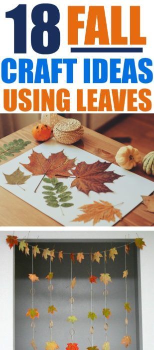 fall craft ideas using leaves and acorns to make them look like they are falling