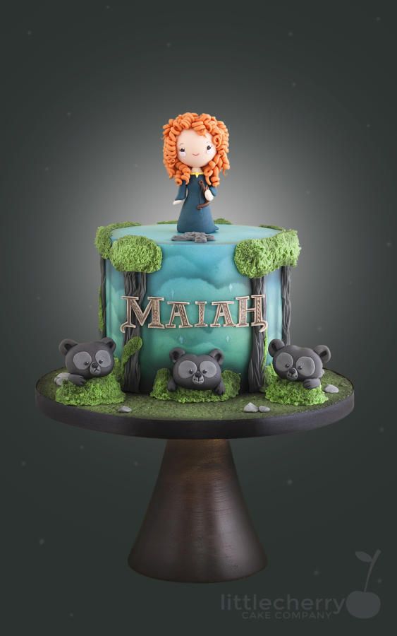 Brave Cake - Cake by Little Cherry Black Cherry Cake, Brave Birthday Cakes, Merida Cake, Brave Cake, Merida Birthday Party, Brave Cakes, Brave Birthday Party, Princess Cakes, Brave Merida