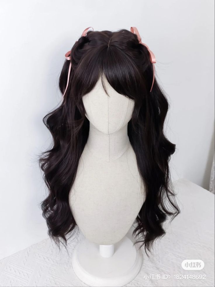 Hairstyle Female, Harajuku Hair, Hair Style Korea, Hair Inspiration Long, Kawaii Hairstyles, Ribbon Hairstyle, Pretty Hair Color, Hair Stylies, Hair Up Styles