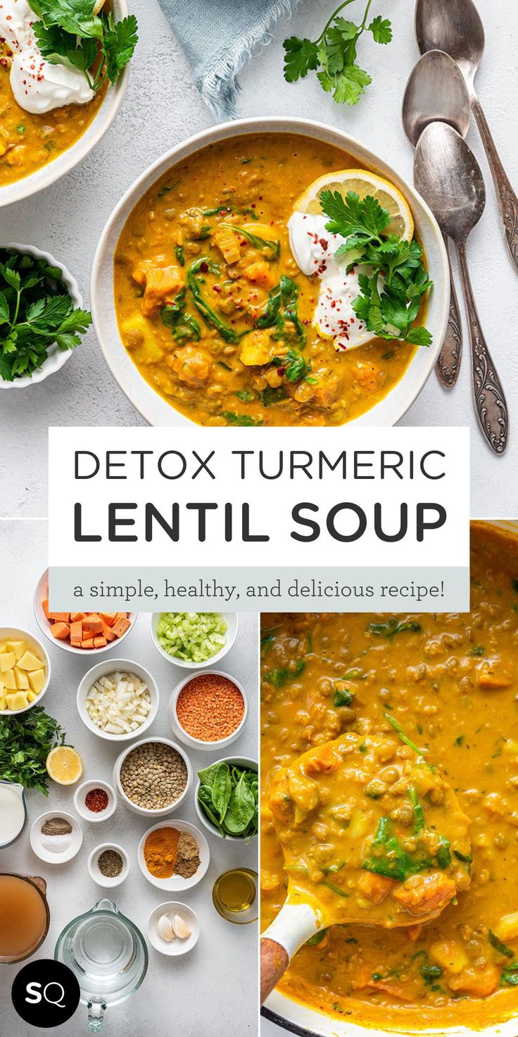 Turmeric Soup Vegan, Dinner Recipes For Liver Health, Detox Southwest Soup, Healthy Vegan And Gluten Free Recipes, Anti Inflammation Soup Vegan, Soup For Liver Health, Golden Mama Healing Stew, French Green Lentils Recipes, Easy Lentil Stew