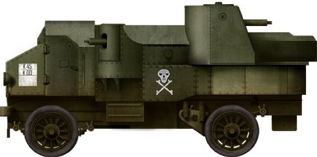 an army vehicle with skull and crossbones painted on it