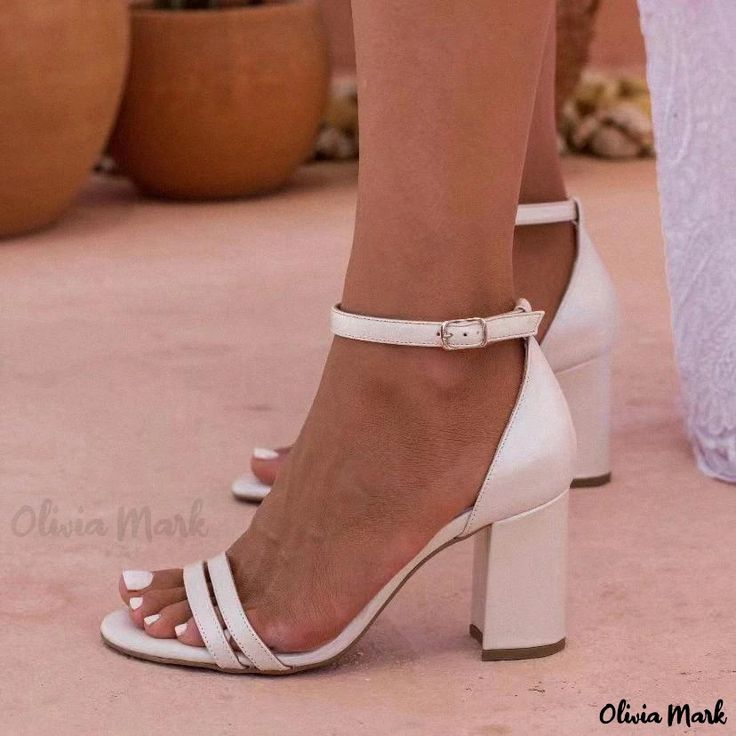 Olivia Mark - Stylish White Wedding High Heels for Her White Bridal Shoes, Wedding High Heels, White Canvas Shoes, Mary Jane High Heels, White High Heels, White Wedding Shoes, Rain Shoes, Bridal Sandals, Wedding Shoes Heels