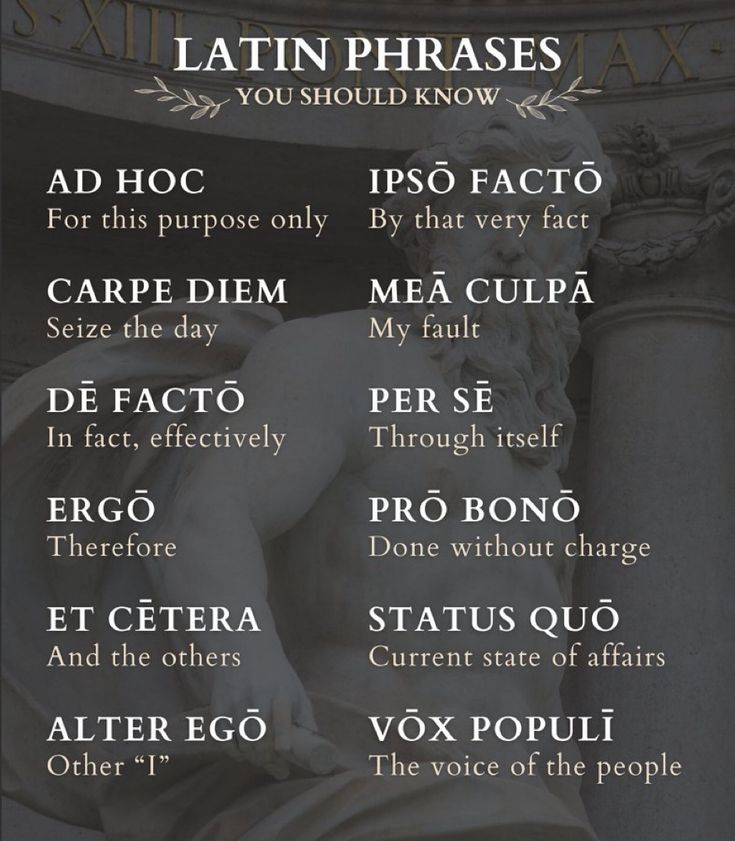 an image of latin phrases on a black and white background with the words latin phrases below it