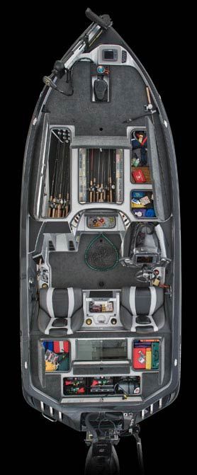 an overhead view of the inside of a fishing boat