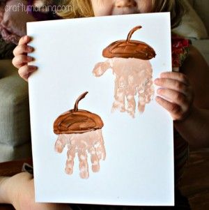 Fall Crafts for Kids - Handprint Acorn Craft Acorn Craft, November Crafts, Acorn Crafts, Preschool Fall, Fall Preschool, Handprint Crafts, Foot Print, Daycare Crafts, Fall Crafts For Kids