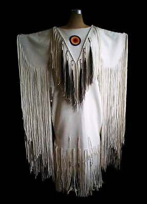 Find ideas๏ฟฝand inspiration for Women's White Leather Long Fringes Beaded Wedding Dress Powwow Regalia, Women's Dresses Native American Wedding Dress, Buckskin Dress, Fringe Wedding Dress, Mens Western Style, Native American Moccasins, Native American Wedding, Native American Dress, Powwow Regalia, Native Dress