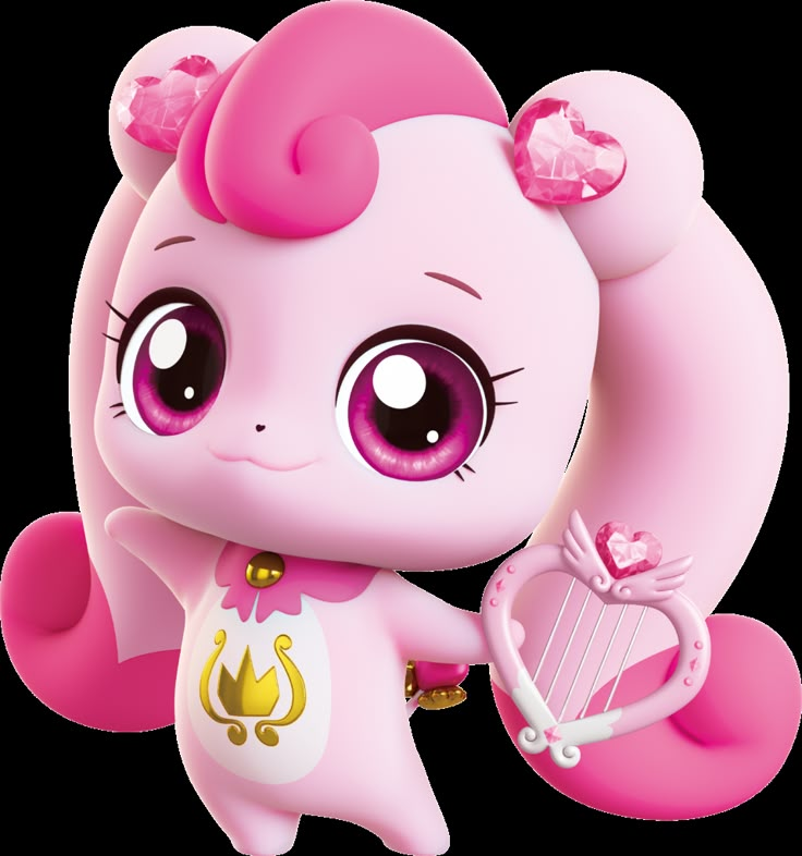 littlest pet shop pinkie doll holding a harp