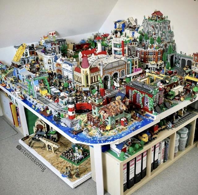 a very large lego city with lots of buildings