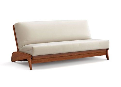 Dillon Wall Hugger Futon Frame Dillon Futon Frame from Strata Furniture is a contemporary futon design. It is crafted from carefully selected hardwood timber. Dillon belongs to Carriage Collection of Strata Furniture, a collection with unique designs. The high quality craftsmanship, stylish designs, hidden hardware and sturdy construction are also present in this collection. The Dillon will also give you one of the most open feeling beds because it has no arm rests. While arm rests can be nice, most people will prefer the freedom of having no headboard or footboard. Just to be clear, the arm rests effectively become the headboard and footboard while a futon is in the bed position. This frame is a truly wall hugger, its unique design allows you to convert it to a bed without moving the fram Queen Futon, Full Size Futon, Futon Frames, Futon Cover, Futon Frame, Upscale Furniture, Futon Covers, Comparison Chart, Futon Mattress