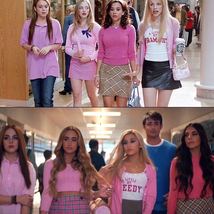 the mean girls are in pink and white outfits