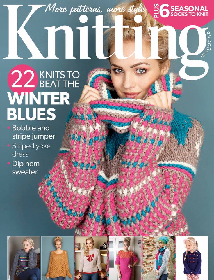 the cover of knitting magazine features knitted sweaters