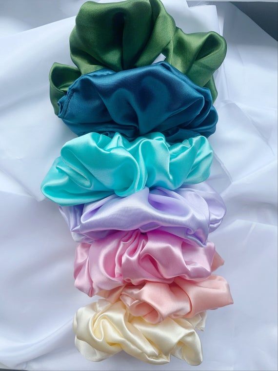 Cherry Hair, Satin Scrunchies, Silk Scrunchies, Rave Accessories, Flower Diy, Flower Diy Crafts, Hair Scrunchies, Business Idea, Hair Stuff