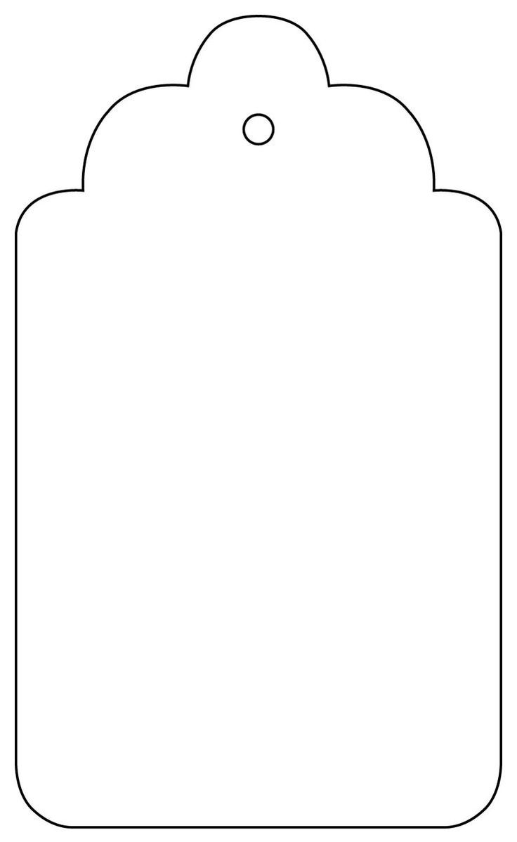 a blank tag on a white background with clippings to cut out the shape