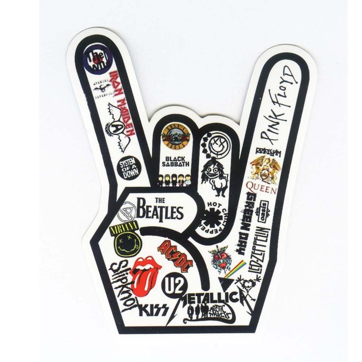 the peace sign has many different stickers on it