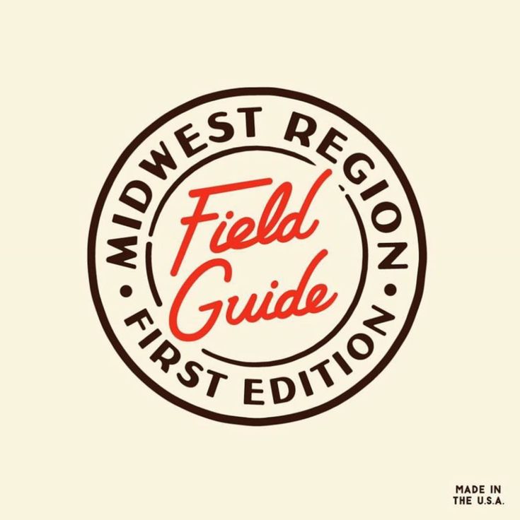 the wild west region field guide logo is shown in red and black on a white background