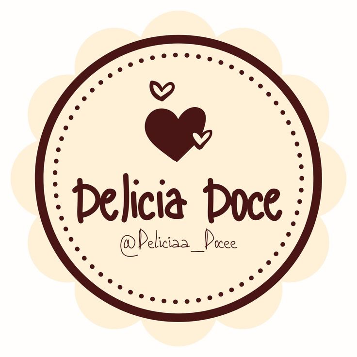 the delicia poce logo is shown in brown and white with hearts on it