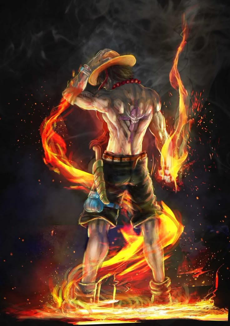 an image of a man standing in front of fire with his hands on his hips