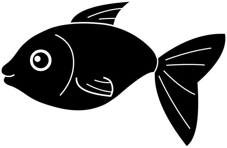 a black and white drawing of a fish