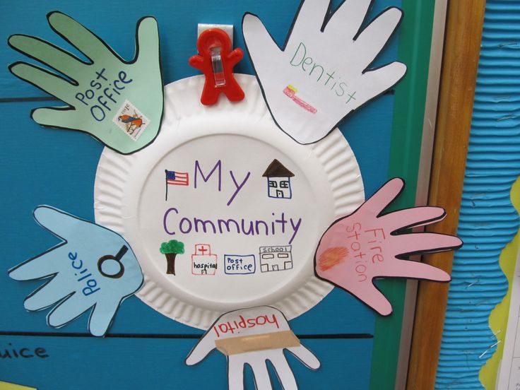 a paper plate that has some hands on it and the words my community written on it