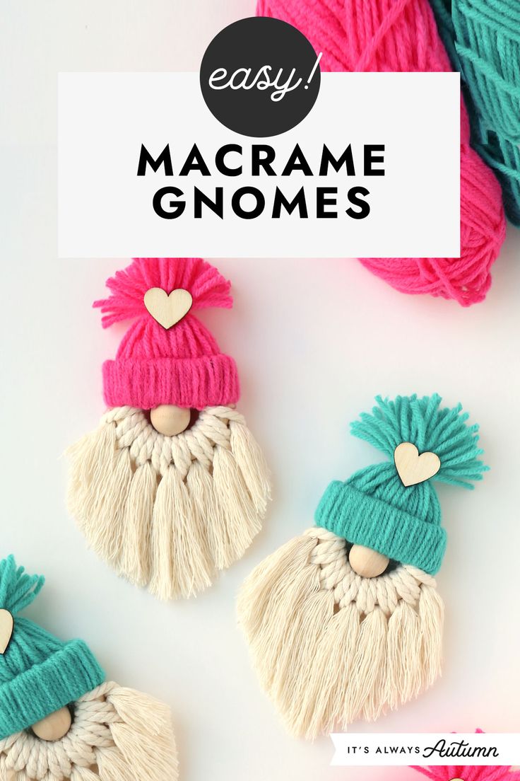 easy macrame gnomes with text overlay