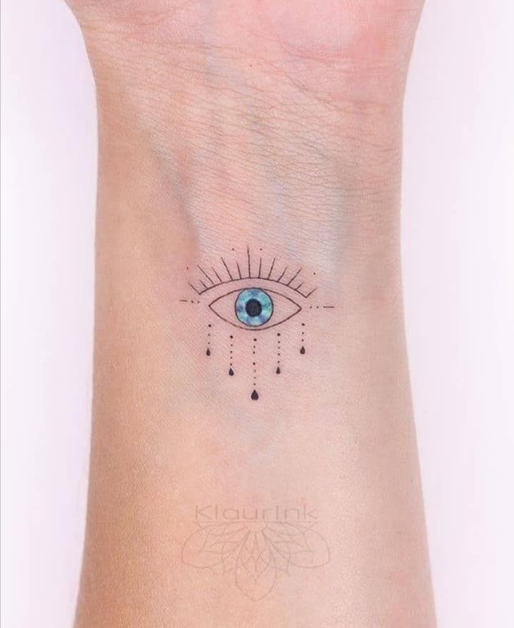 an eye tattoo on the wrist