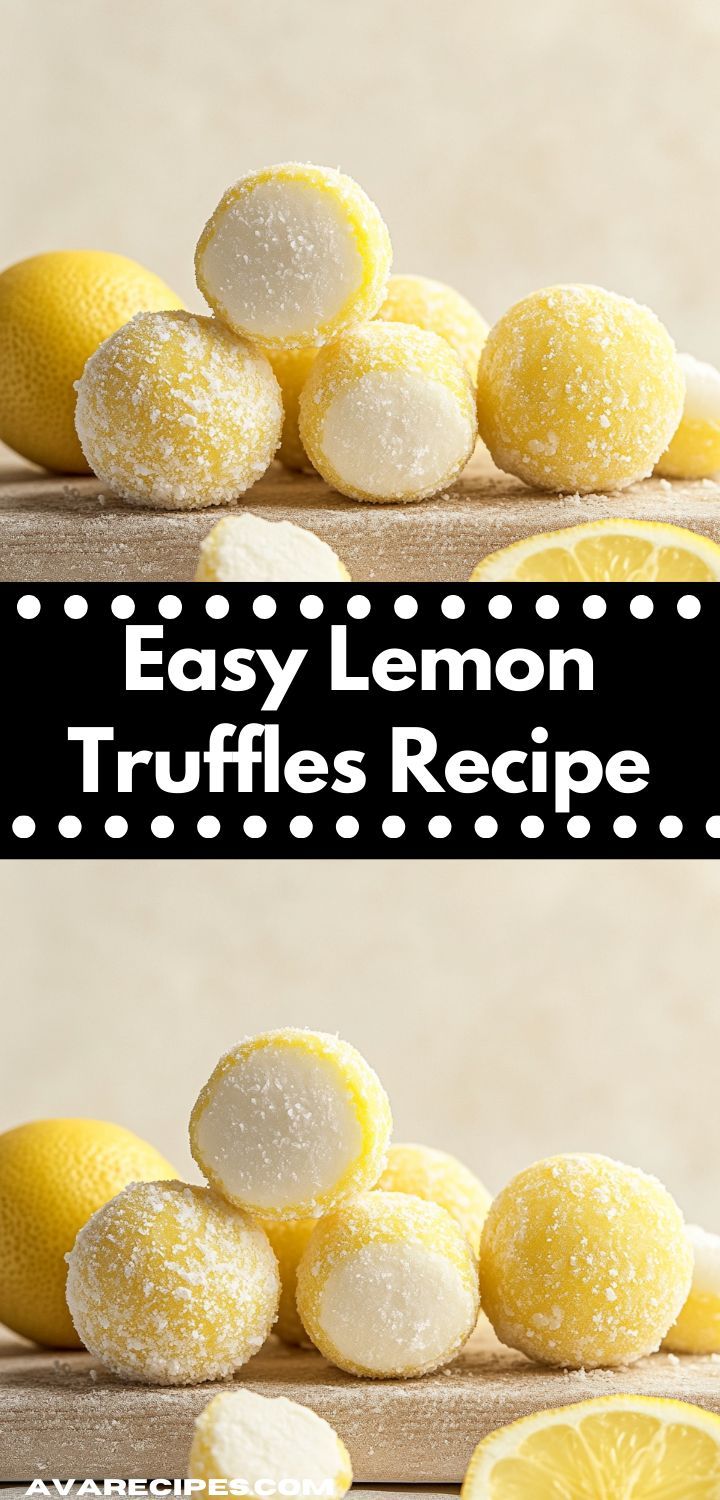 lemon truffles on a cutting board with the words easy lemon truffles recipe