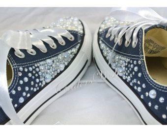 Converse Prom, Pretty Converse, Bridesmaid Converse, Pearl Converse, Wedding Shoes Ideas, Sparkle Converse, Bridal Converse, Glitter Converse, Shoes Bridesmaid