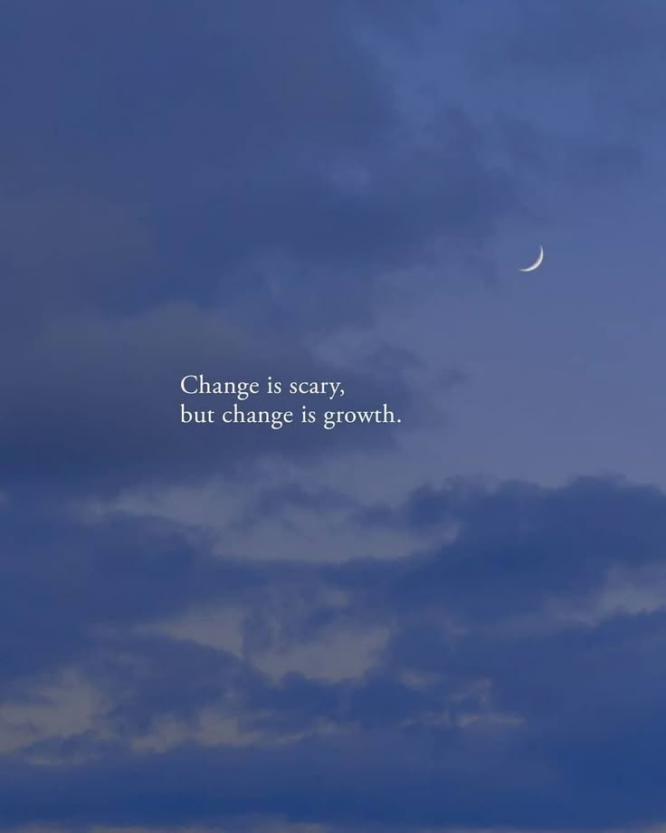 an airplane flying in the sky with a quote above it that reads change is scary, but change is growth