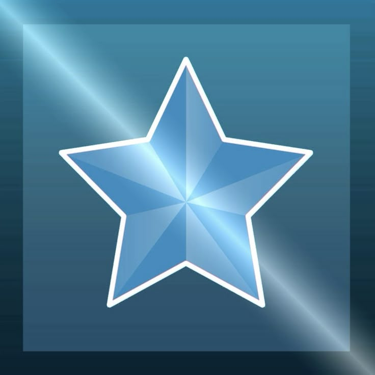 a shiny blue star on a dark background