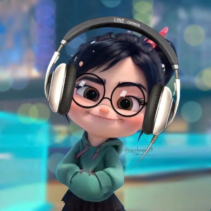 a cartoon character wearing headphones and listening to music on the television show disney pixama