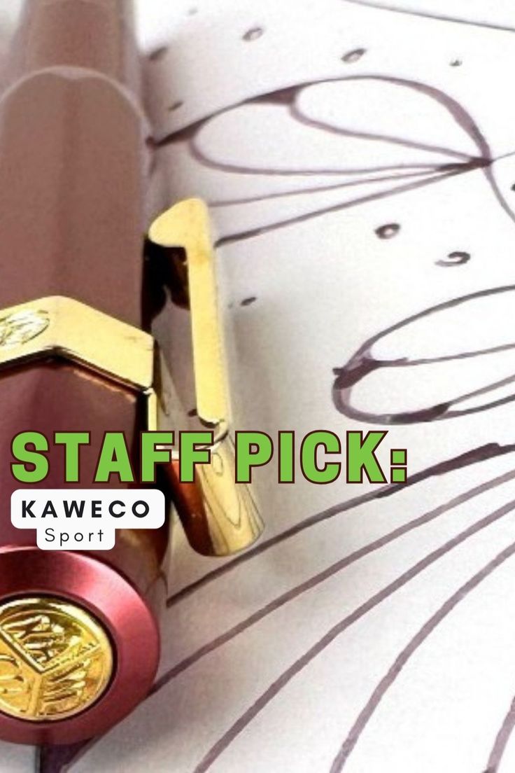 a close up of a stamp on a piece of paper with the words, we are staff staff pick kaweco sport