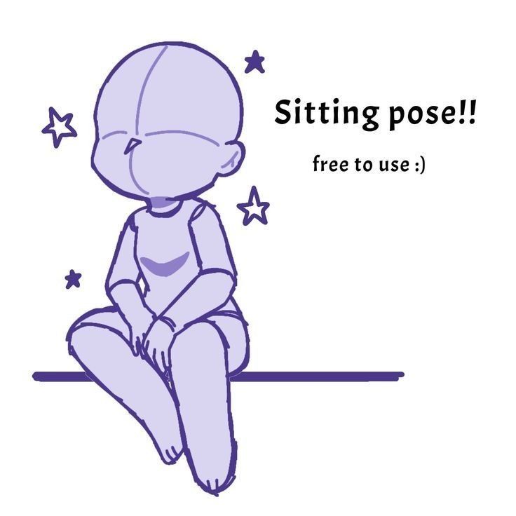 a drawing of a person sitting down with the words sitting pose free to use on it