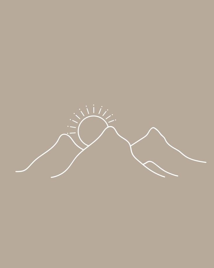 the sun is shining over mountains in this minimalistic line art drawing by artist and graphic designer, person